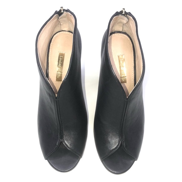 LOUISE ET CIE BLACK GOLD LEATHER BOOTIES - Picture 5 of 10